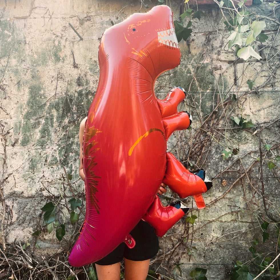 ballon-tRex-dinosaure-rouge-méri méri-hélium-anniversaire-enfants