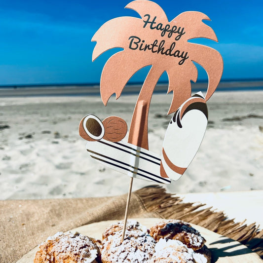 cake-topper-surf-palmier-planche-happy birthday-anniversaire adolescents