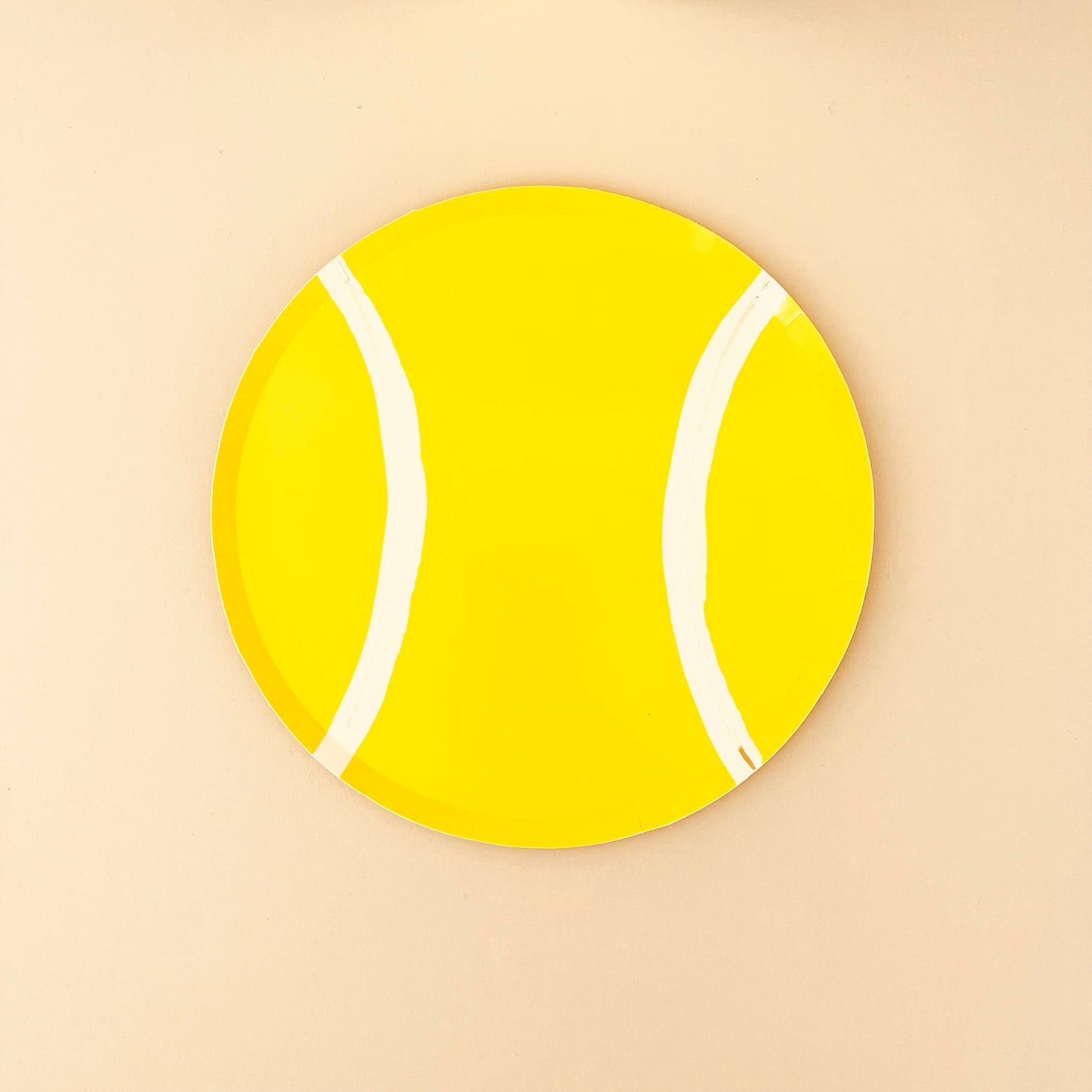 assiette jetable-tennis-jaune-blanc-anniversaire enfant