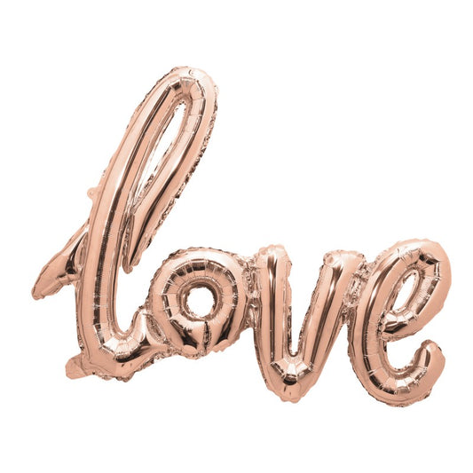 Ballon Mylar Love Rose Gold Tim&Puce, soirée Saint Valentin, demande en mariage, amour, fiançailles, mariage