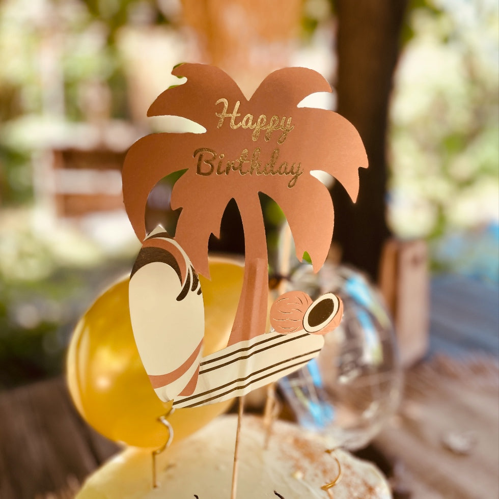 Cake-Topper Beach et Surf - Artifete - fête anniversaire enfant - thème plage - soleil - vacances