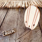 Confettis en bois beach & surf - planche de surf - goûter d'anniversaire garçon et fille - tropique - palmier - cocotier - mer - océan - vague 