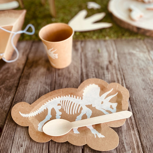 cuillère-tim&puce-recyclable-dinosaure-assiette en carton-gobelet-goûter anniversaire garçon