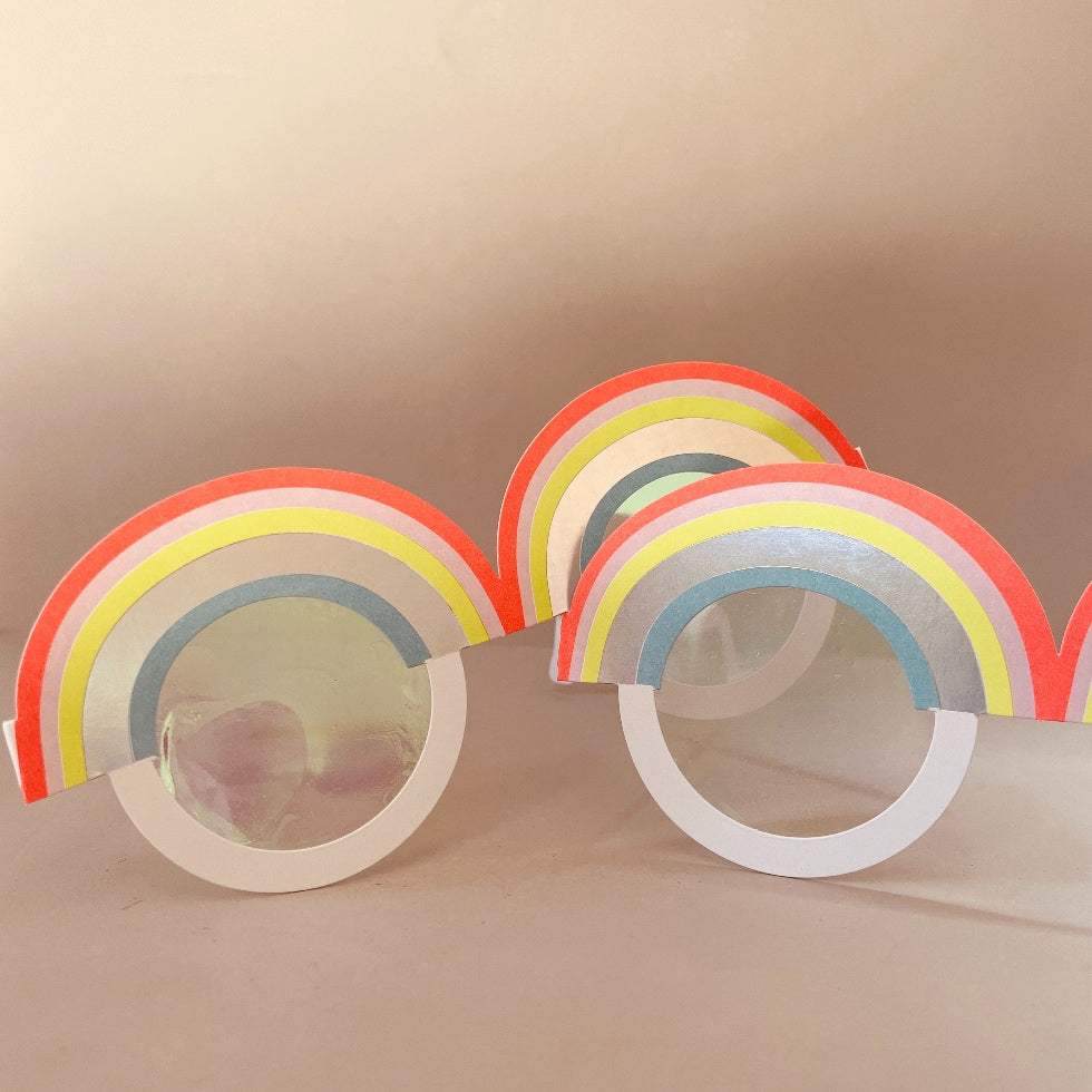 lunettes multicolores-papier-vinylle iridescent-cadeau invité-anniversaire enfant-thème fée-coloré