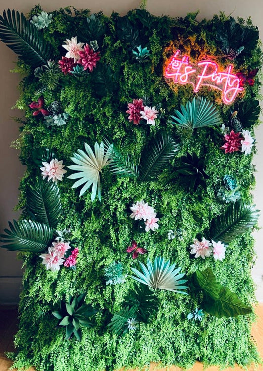 mur végétal décoratif-location anniversaire adulte-thème tropical-jungle