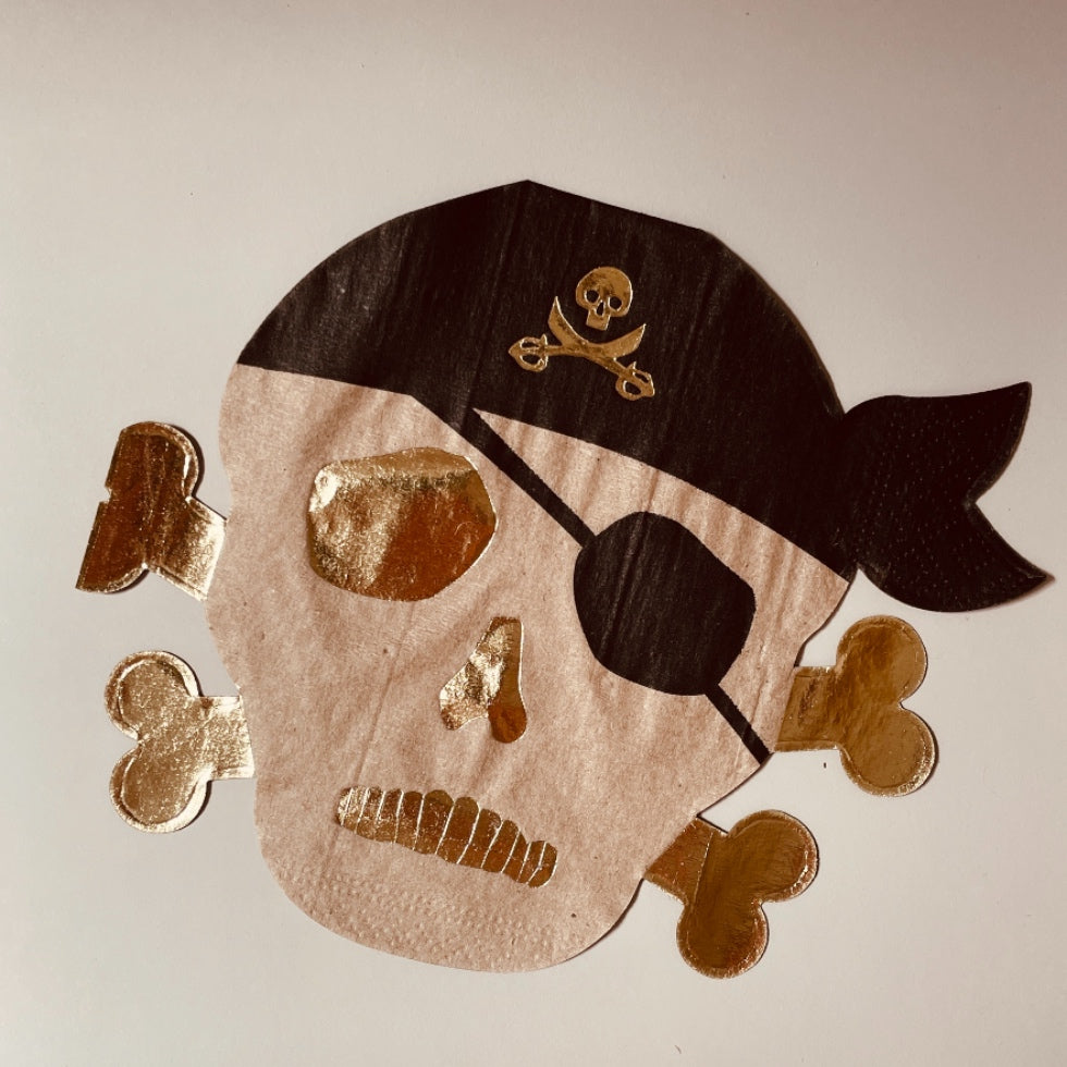 serviette papier - Méri Méri - Pirate - anniversaire enfant - goûter pirate  - tête de mort